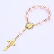 Подарки на крещение больше цветов крестины сувениры Recuerdos De Bautizo крещение милостью Причастие пользу католические четки браслет