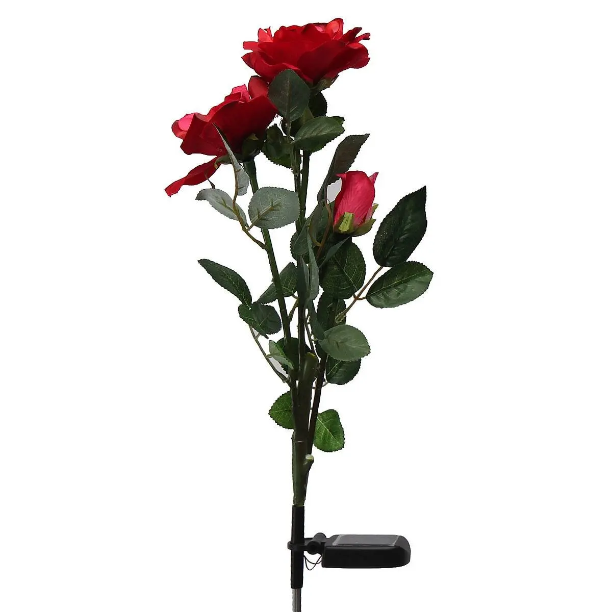 Brand New Solar Powered Red 3 LED Rose Flower Lights Garden Outdoor Decorative Decor Landscape ...