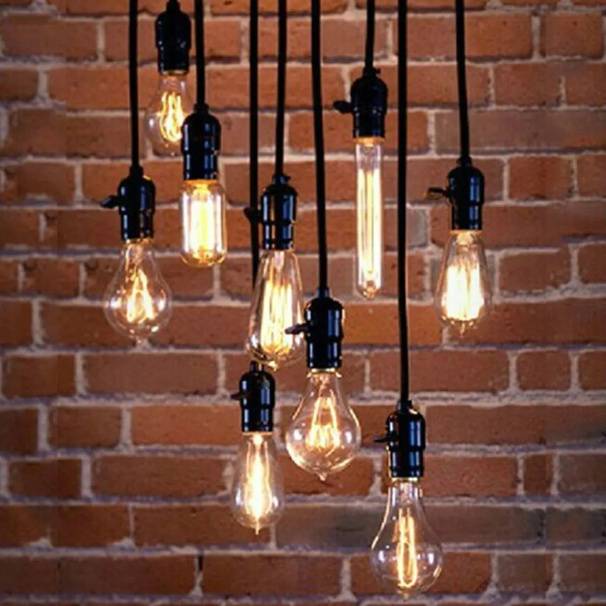 

Black Edison Vintage Lamp Light Base socket Holder E27 Screw Bulbs -Suitable for Bare Bulb Features With wire no switch
