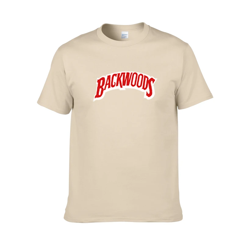 Новая летняя мужская футболка с принтом BACKWOODS модная коротким рукавом и круглым