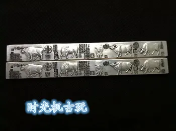 

The "four gems" scholars of silver coated bronze Paperweight blades figure Cupronickel free shipping