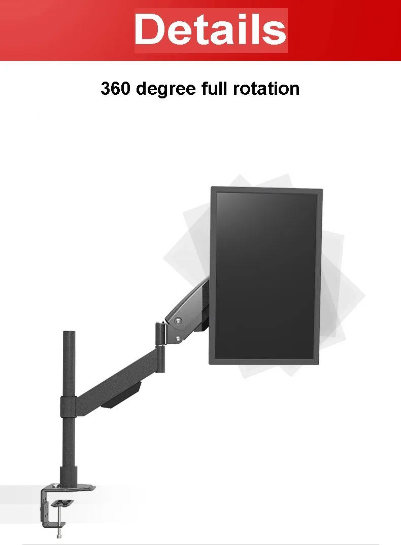 Сверхмощная Регулируемая по высоте газовая пружина держатель монитора длинная рука сидите стенд рабочая станция монитор Поддержка крепление Макс. Загрузка 10 кг