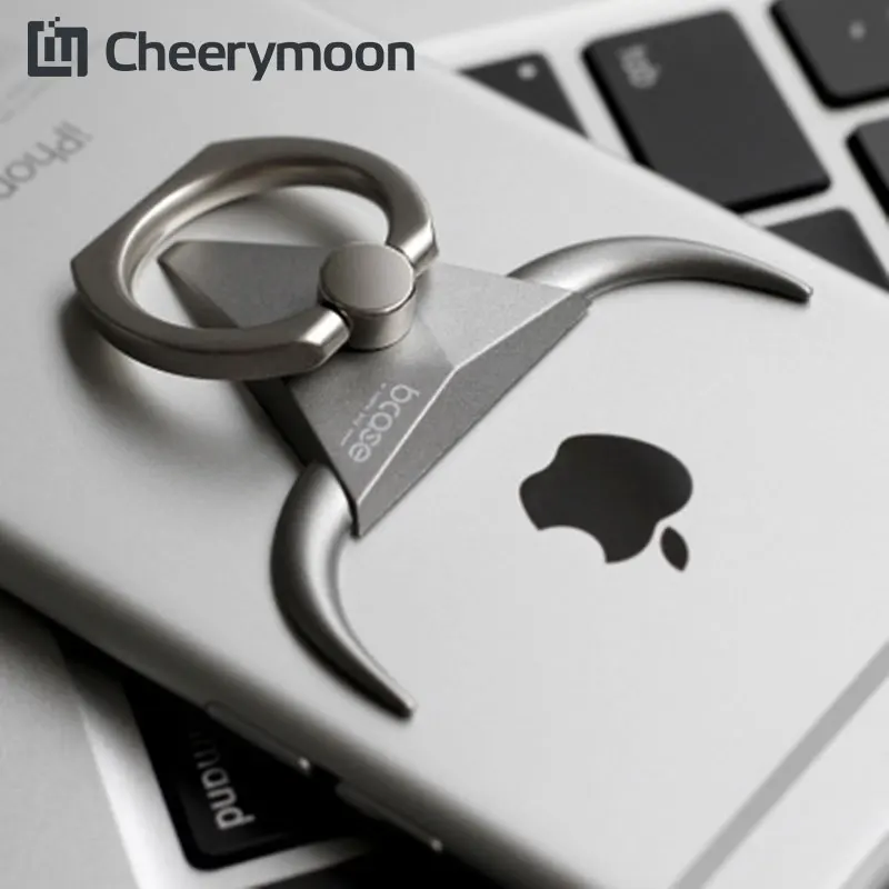 CHEERYMOON Bull Lazy Metal Universal Mobile Phone Tablet Paste Clip Stent IRE Holder Ring Finger Grip Stand For iPhone Samsung CHEERYMOON Bull Lazy Metal Universal Mobile Phone Tablet Paste Clip Stent IRE Holder Ring Finger Grip Stand For iPhone Samsung