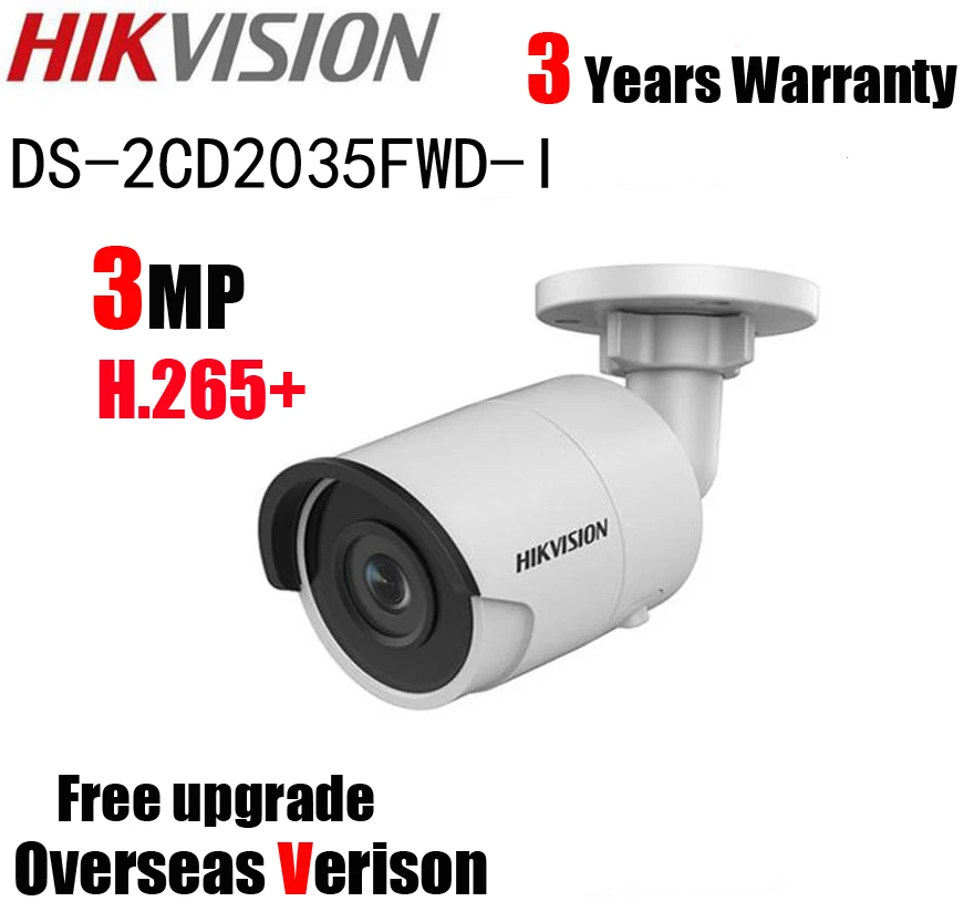 Hikvision ds-2cd2035fwd-i 3mp H.265 + IP67 poecctv IP Камера очень низкой освещенности пуля сети |