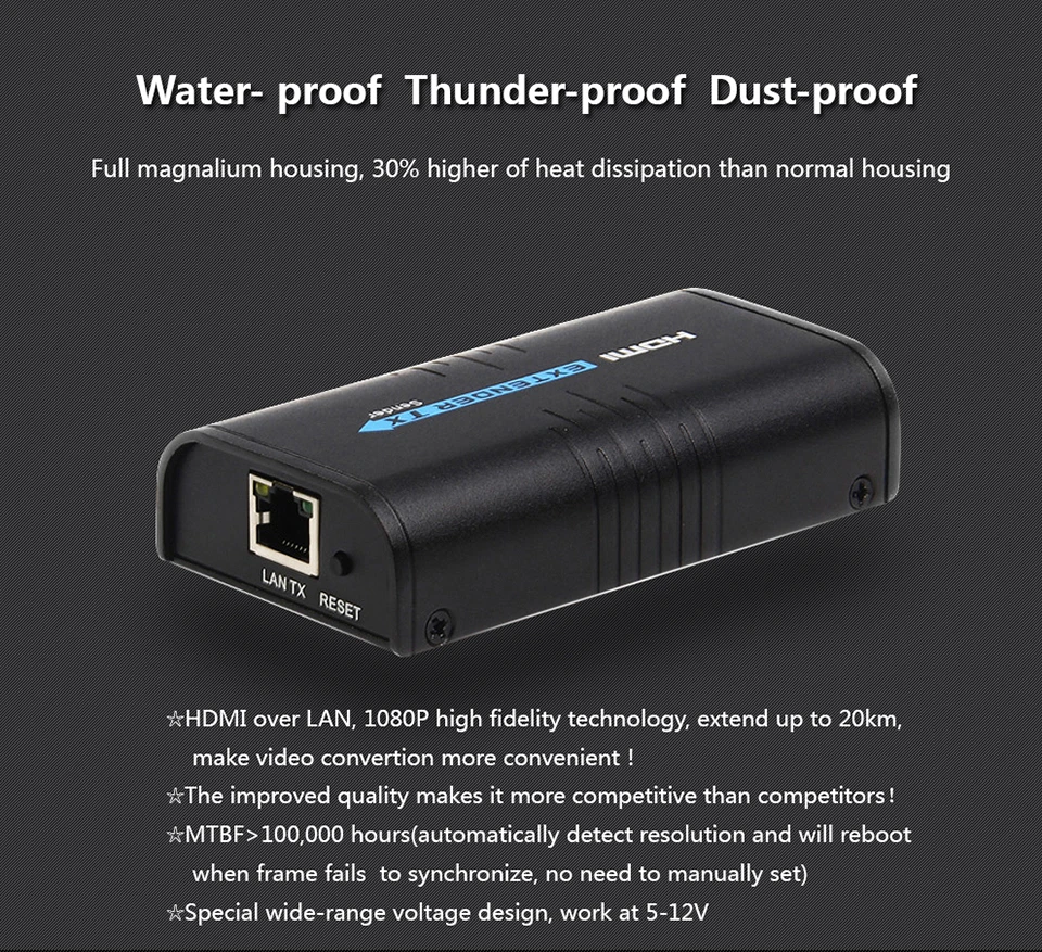 HSV373 HDMI LAN Extender Over TCP IP Via Cat5 5e 6 UTP STP Network Cable Rj45 Full HD HDMI Ethernet Transmitter and Receiver (2)