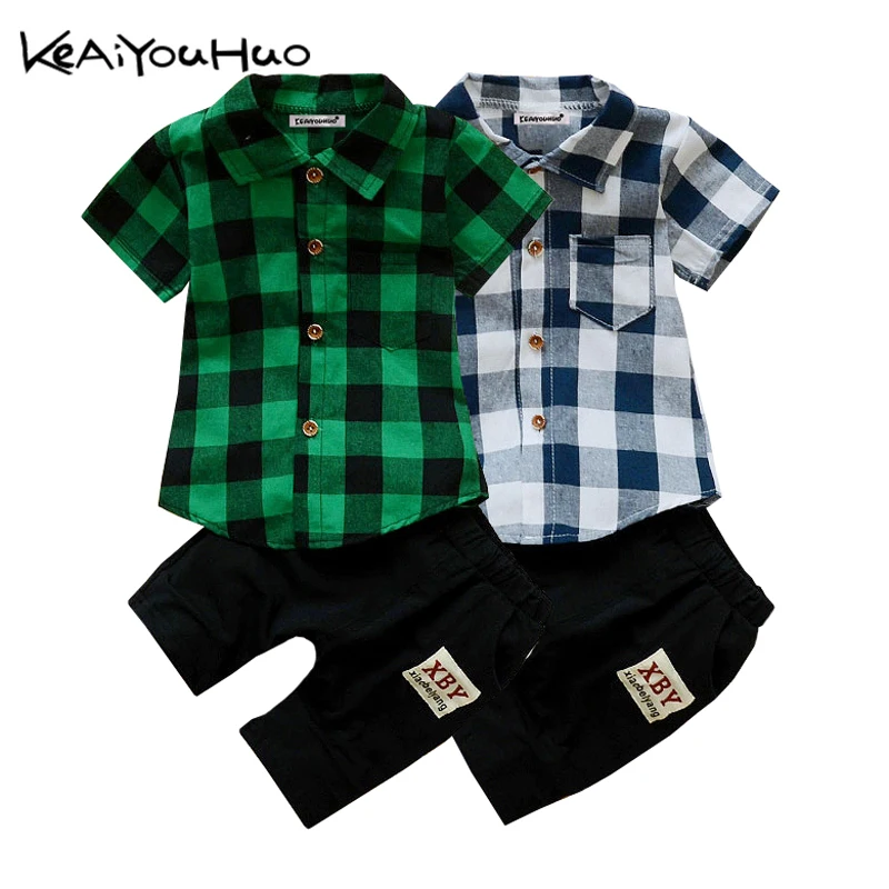 

KEAIYOUHUO 2018 Summer Baby Boy Clothes T-shirt+Pant 2pcs Kids Cotton Outfit Sleeve Sport Suit Costume Children's Clothing