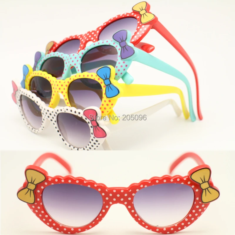 Оптовая продажа LM009 мальчик милые двойные украшения бантами UV-400 защита градиентные линзы Красочные Солнцезащитные очки