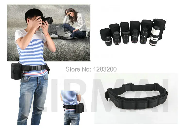 Buy 6 Lens Bag + 1 Waist Belt DSLR Camera Lens