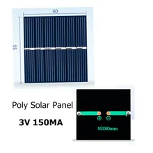 Mini Polycrystaline Silicon Solar Panel 3V 150MA for Intelligence DIY toy power generation board with DC