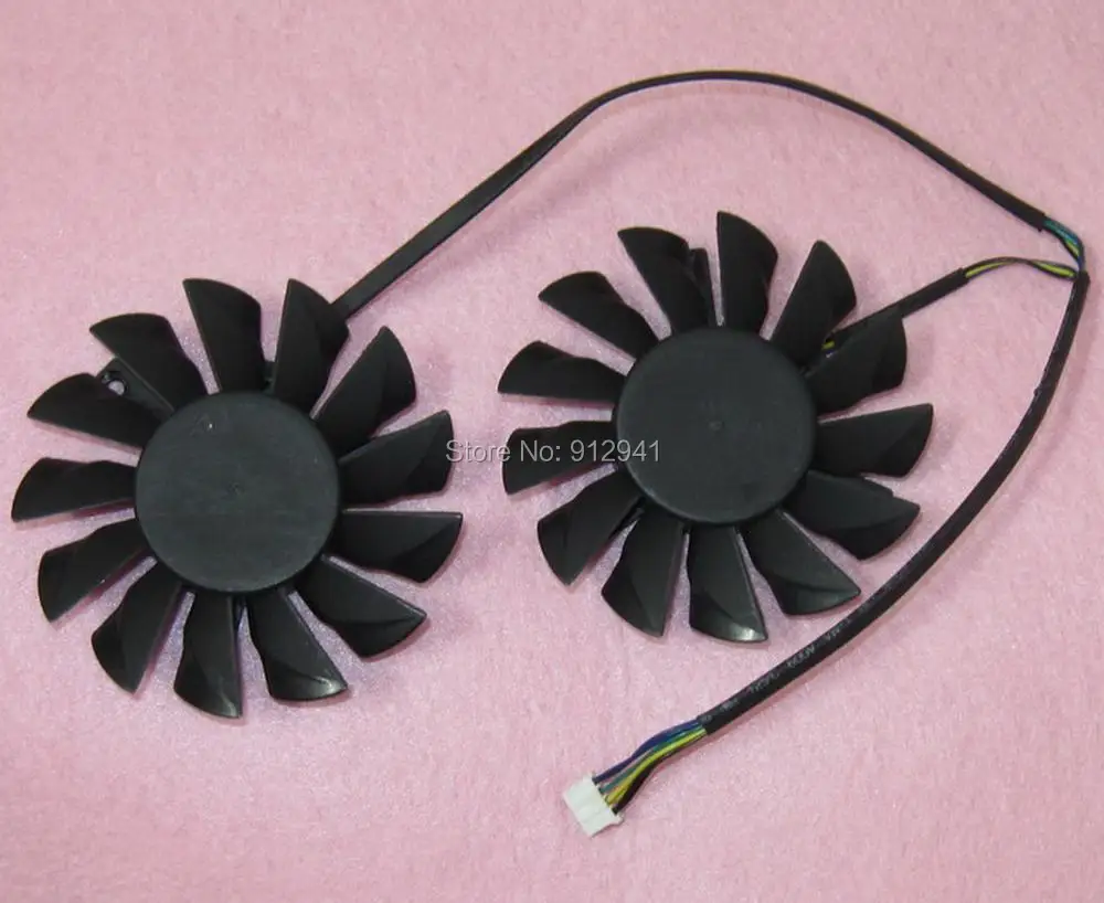

PLD08010S12HH 75mm Video Card Dual Fan Replacement 52mm 0.35A 4Wire 4Pin for MSI Radeon R7850 R7870 R7950 Twin Frozr III