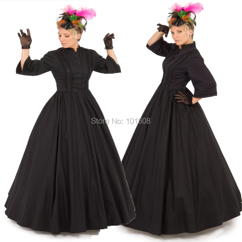 

Customer to order!19 century Black Vintage costume Victorian dresses Halloween dress Cosplay dresses Renaissance dress HL-137