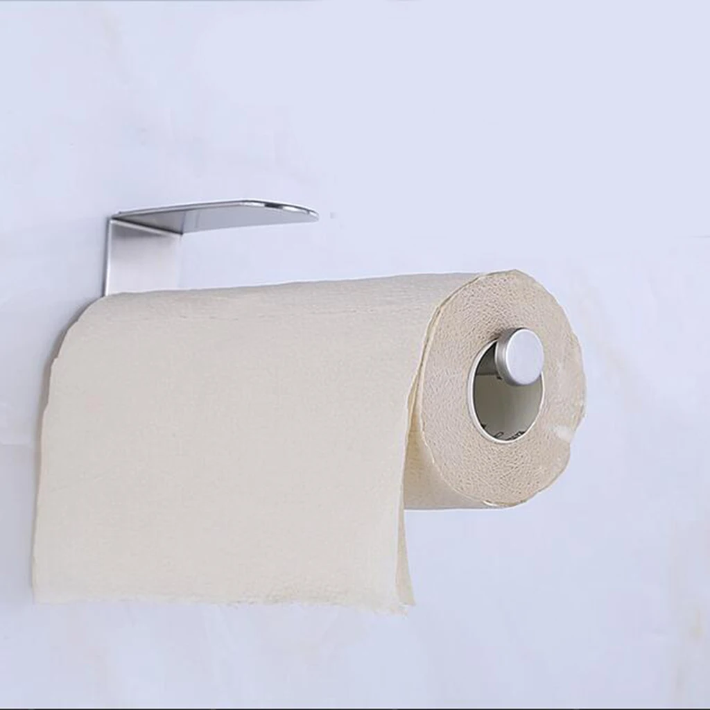 Baoblaze Stainless Steel Hanger Storage Rack Kitchen Clip Organizer Toilet Bathroom Paper Tissue Holder Stand