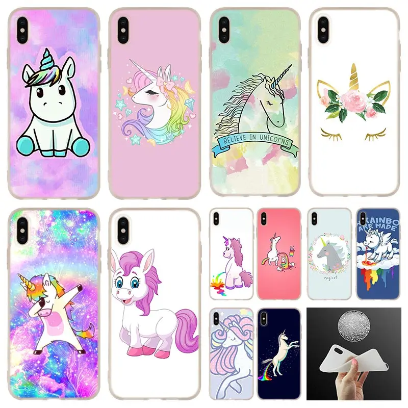 

case unicorn rainbow My Little Pony silicone Phone Case cover For iPhone 7 8 Plus XR XS Max 5.8 6.1 6.5 4 5 5S SE 6 6s