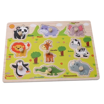 

Baby Cartoon Animal Fruit Vegetable Jigsaw Puzzle Board Toys For Children Early Learning Education Wooden Puzzle Games