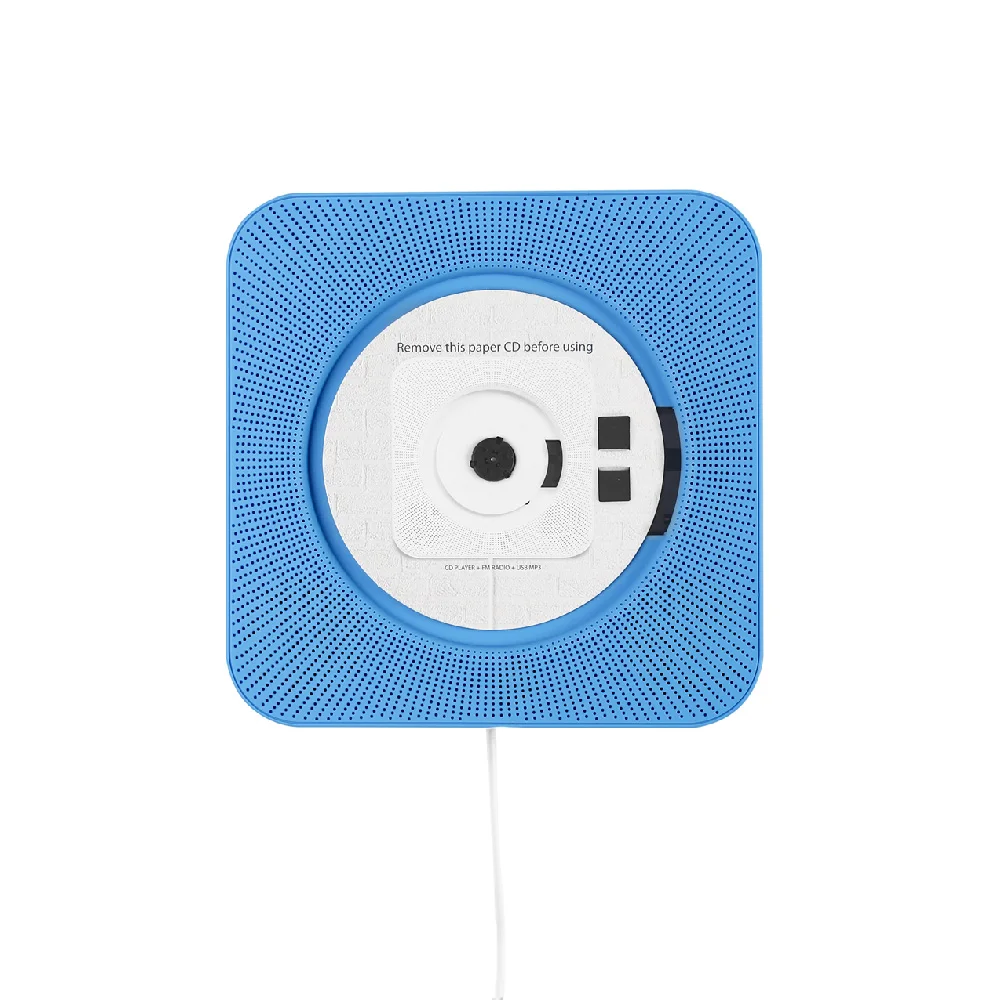 ET настенное крепление CD-плеер портативный Bluetooth динамик беспроводной музыкальный проигрыватель ранние образовательные CD-плеер Домашнее аудио с usb-кабелем - Цвет: Blue EURO Plug