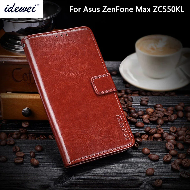 

IDEWEI For Asus ZenFone Max ZC550KL Case Cover Luxury Leather Phone Case For Asus ZC550KL Protective Flip Case Wallet Case