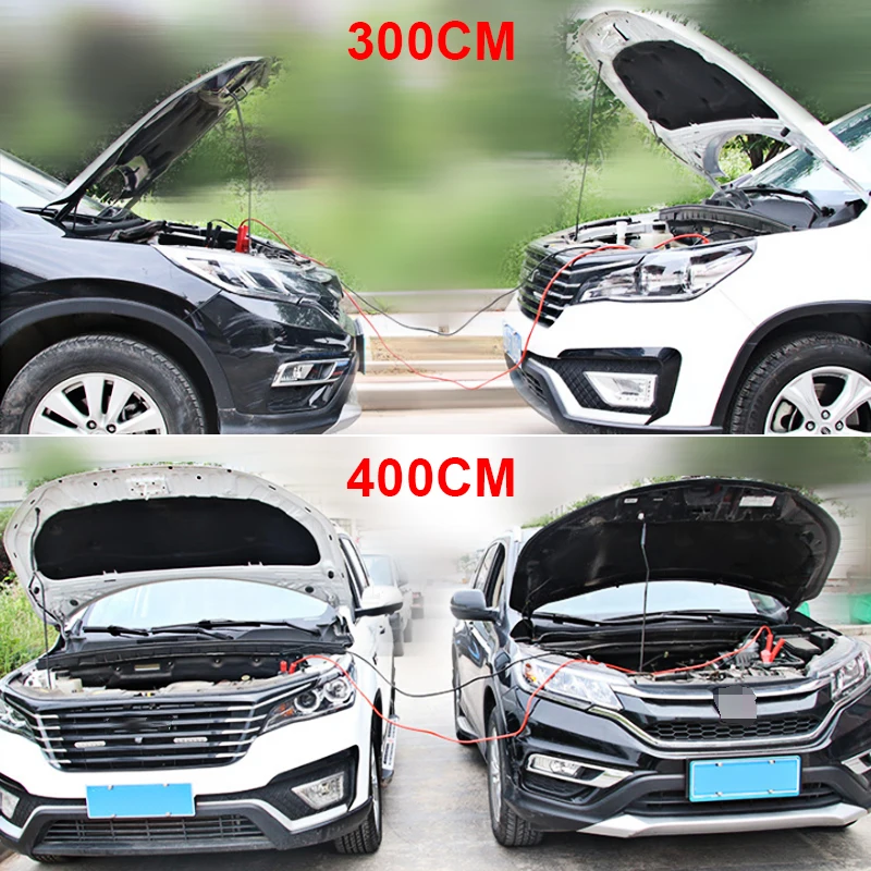 3 M 4 M batería de coche de carga de alambre de refuerzo de alimentación Cable de arranque abrazadera Clip de emergencia automática cables de Cable Accesorios