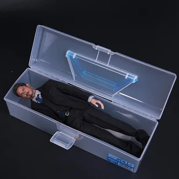 

Toy Model Portable Scene Storage Box 1/6 Scale Fit for 12 Inch action figure Silver/Blue Handle Can Collect Doll Plastic