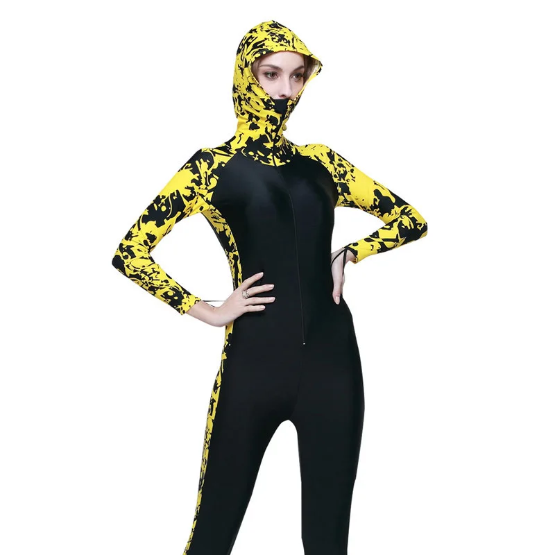 SBART гидрокостюм для дайвинга для женщин и мужчин, цветной гидрокостюм с длинным рукавом для подводной охоты, серфинга, дайвинга, гидрокостюмы с капюшоном, S-4XL гидрокостюм для подводного плавания N1009 - Цвет: Yellow
