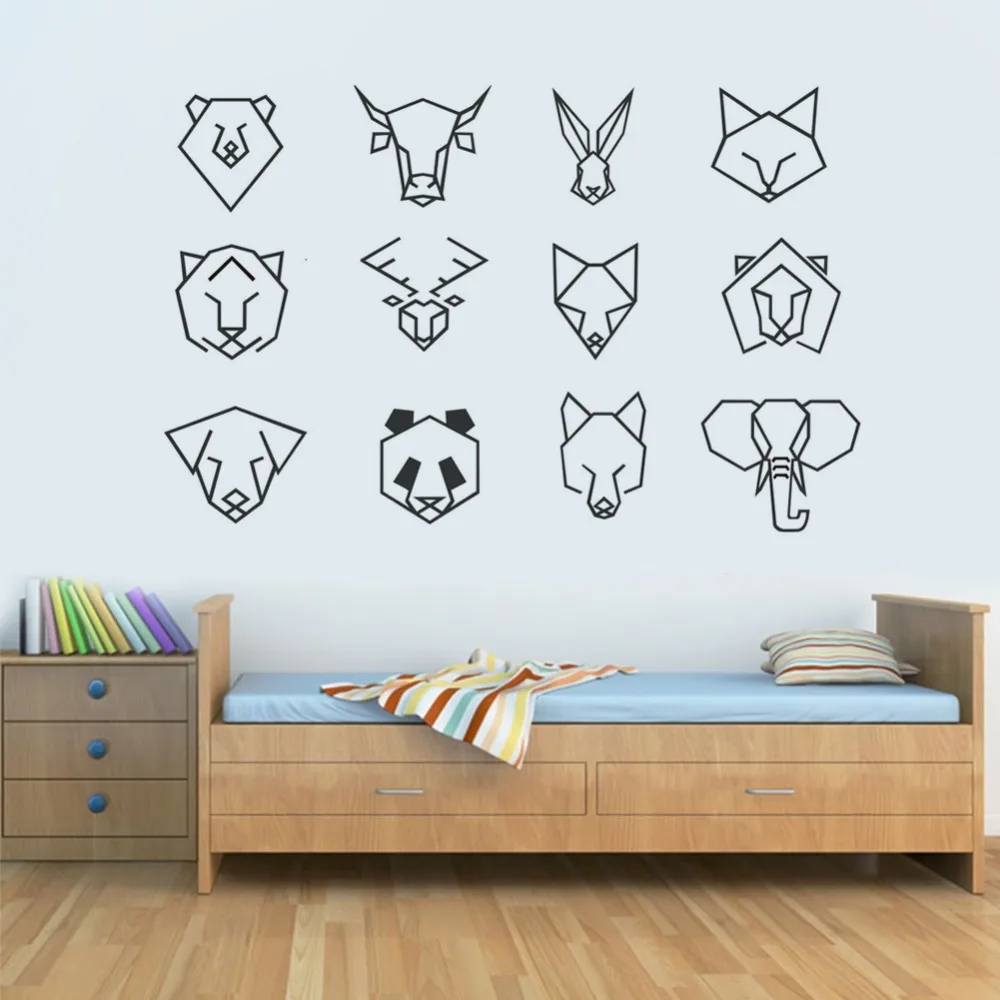 Free Shipping Geometric Animal Pattern Vinyl Wall Decal Home Decor Art