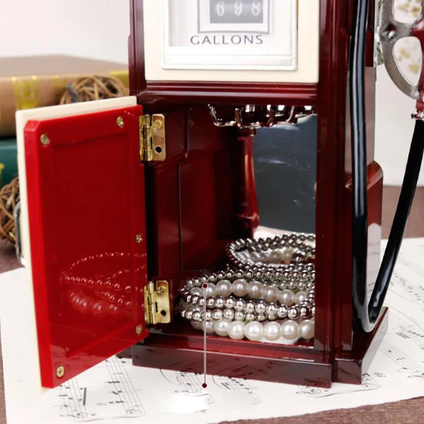 Retro Simulation Tanker Model Music Box Home Decoration Plastic Hand Crank Music Box Mechanism Figurines Gift With Logo - Image 4