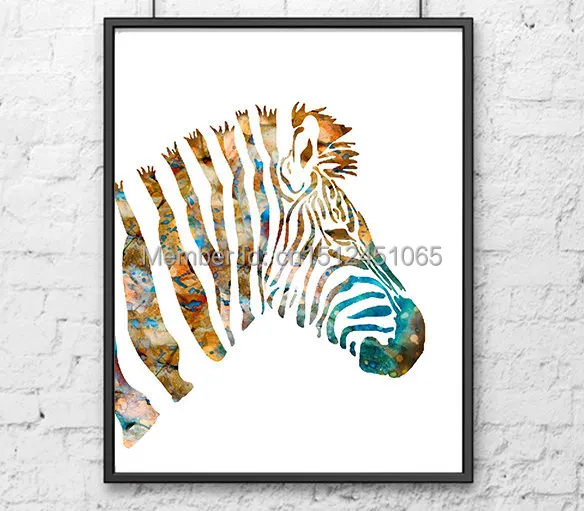 Zebra Giraffe Hippo African Animals Art-1