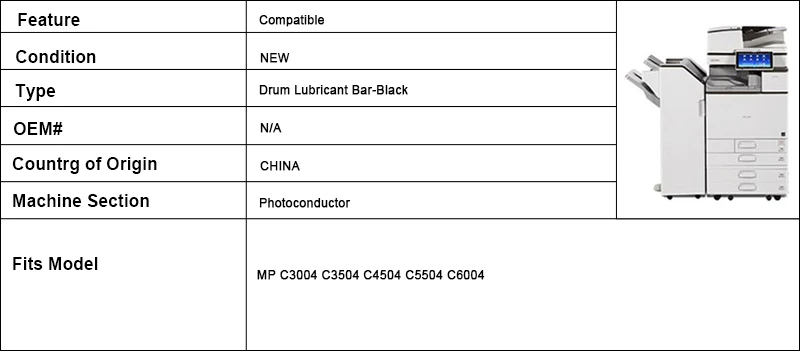 11 ricoh mp c3004 c3504 Drum Lubricant Bar-Black