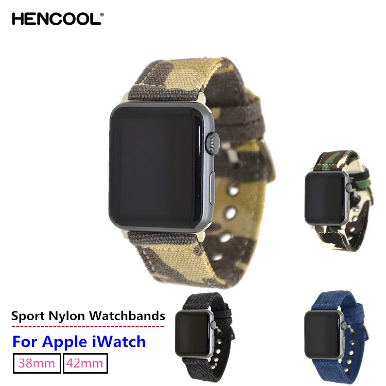 Камуфляжный спортивный тканый нейлоновый ремешок для наручных часов iWatch Apple Watch