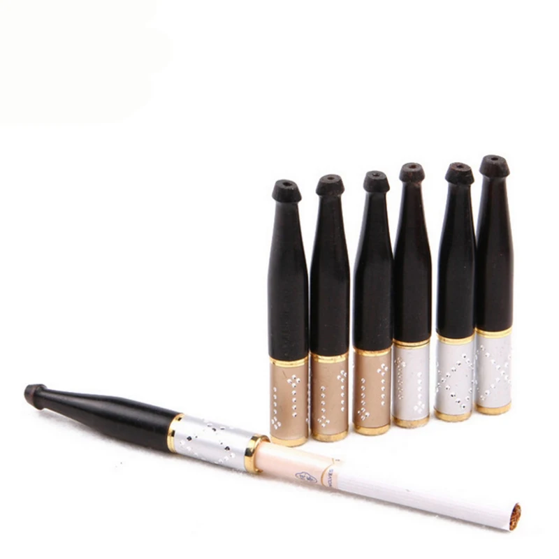 

1 Pcs Upscale Ebony Double Filter Cigarette Holder Tobacco Pipe Smoking Pipe Wood Smoking Accessories Mouthpiece