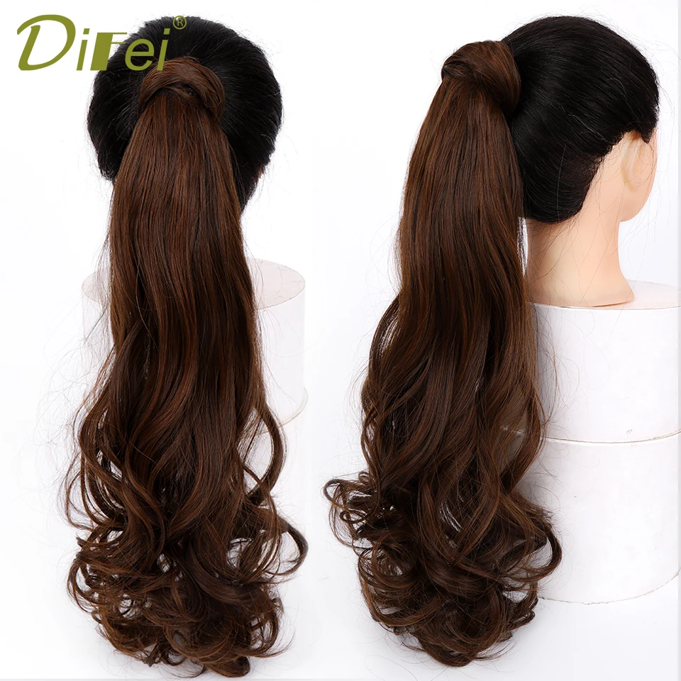 

DIFEI Synthetic Long Wavy Ponytails Clip in Pony tail Hair Extensions Wrap Around on Hair Extension