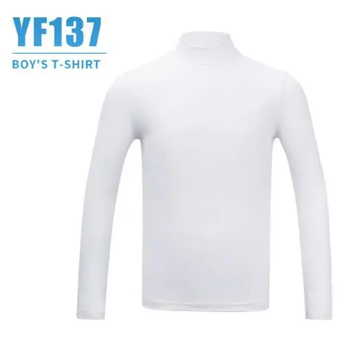 PGM/футболка для гольфа детская спортивная одежда для гольфа летние дышащие спортивные рубашки с длинными рукавами для мальчиков и девочек - Цвет: white