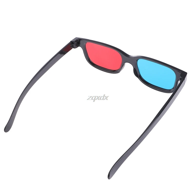 Fashion Universal Black Frame Red Blue Cyan Anaglyph 3D Glasses 0.2mm For Movie Game DVD Whosale&Dropship