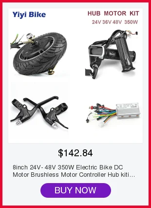 Discount 24V-48V 350W 12inch Electric Vehicle DC Motor Brushless Motor controller Electric Bicycle ebike Scooter Throttle conversion Kit 9