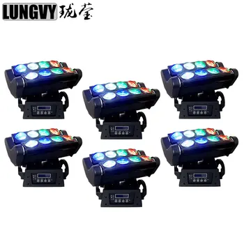 

Free Shipping 6pcs/Lot Rotating Led Spider Moving Head Light 8x10w 4in1 RGBW Led Party Light DJ Lighting Beam Moving Head Light