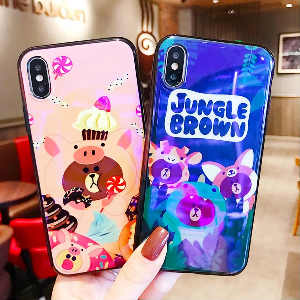 For iphone 6 6S 7 8 Three bear mobile phone shells iPhone Plus Funda X XR XS MAX Drop-proof Back Covers |