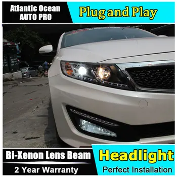 

Car Styling for Kia K5 Headlights 2011-2014 for optima LED Headlight DRL Lens Double Beam HID KIT Xenon bi xenon lens