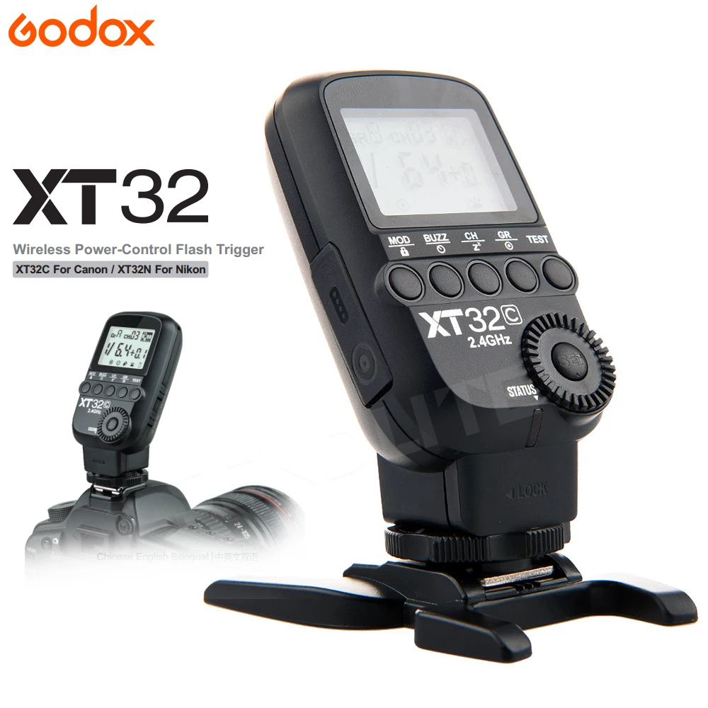 

Godox XT32 2.4G Wireless 1/8000s High-speed Flash Trigger for Conon Nikon Godox X System Flash XTR-16 XTR-16S for DSLR Camera