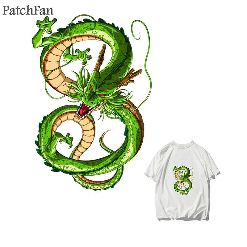 

Patchfan Dragon ball Shenron DIY heat press stickers iron on patches Handmade patches on clothes jacke t-shirt transfer A1775