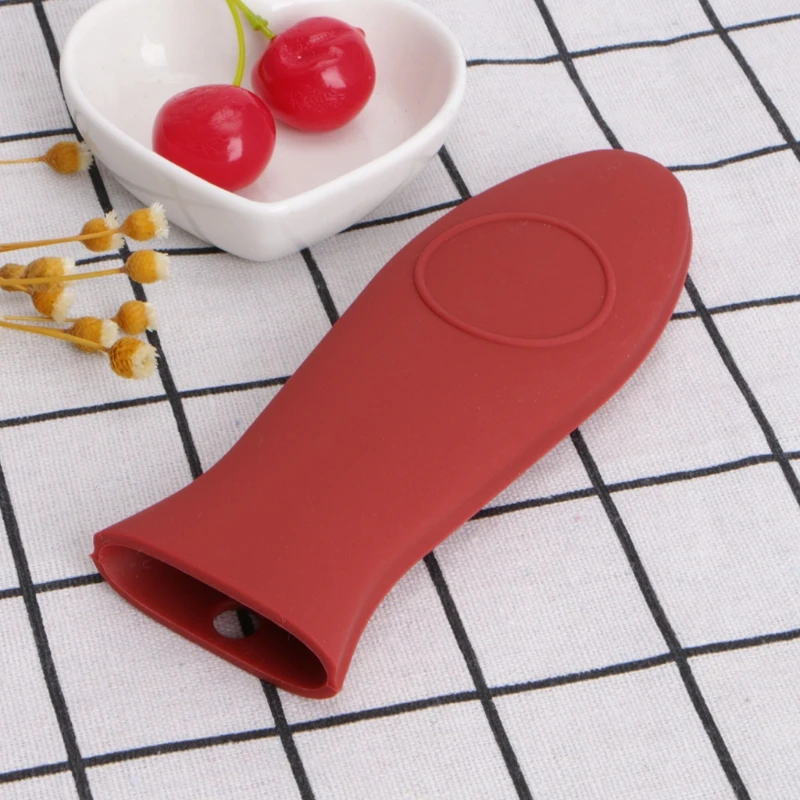 2 x Lodge Silicone Red Pot Pan Cast Iron Handles Cover 1pc For