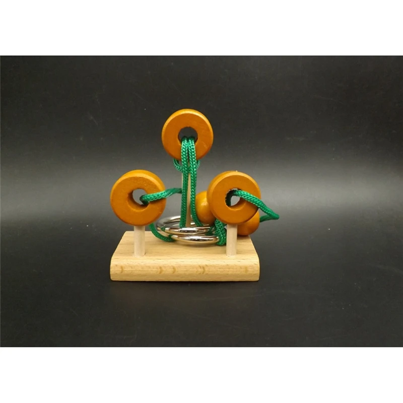 

Wooden Puzzle Rope Solution Central Brain Teaser For Children Kids Game Toys Creative Stringing Rope Children's Educational Toys