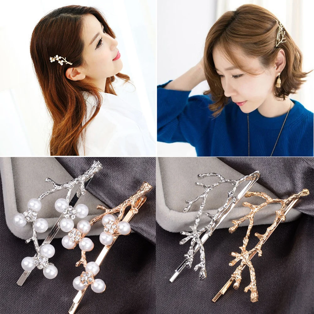 

Vintage Gold Silver Tree Hair Clips Girls Alloy Branch Hairpins Fashion Hairgrips Lady Elegance Metal Hair Accessories For Women