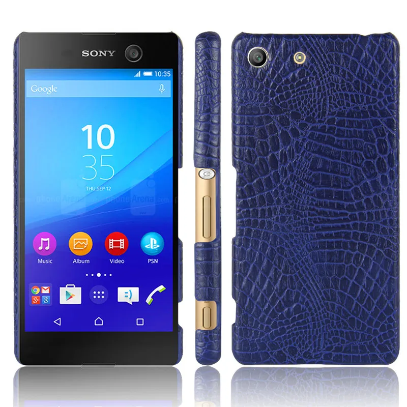 

For Sony M 5 M5 E5603 E5606 Case Crocodile Pattern Hard PC+PU Back Cover Hard Phone Case for Sony Xperia M5 E5653 E5633 5.0