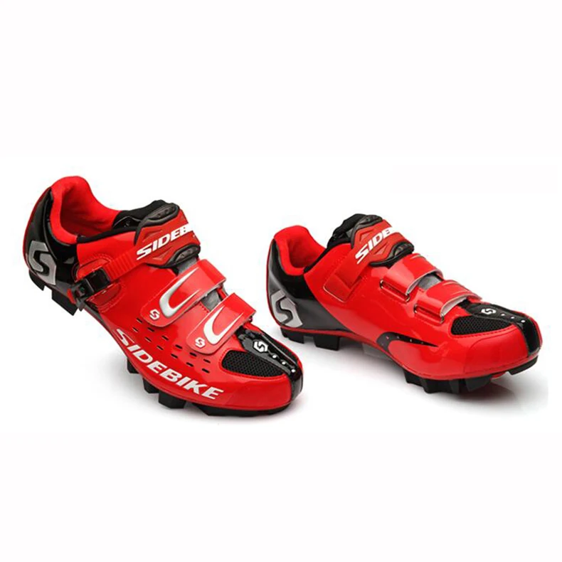 Велосипедная обувь MTB для мужчин гонки SIDEBIKE профессиональные обувь для велоспорта замок горный велосипед кроссовки дышащая Экипировка 001 - Цвет: hongheiMTN