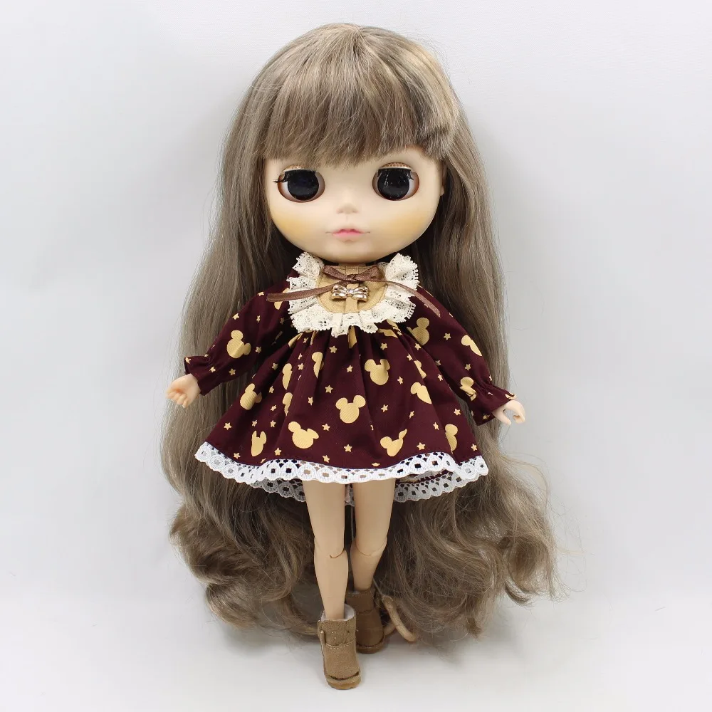 Neo Blythe Doll Vintage Lace Mickey Mouse Print Dress 3