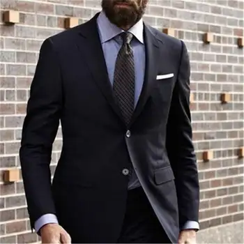 

Formal Business Blazer For Men 2 Pieces(Jacket+Pants+Tie) Latest Coat Pant Designs Black Men Suits Slim Fit Prom Marriage Tuxedo