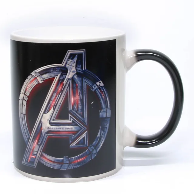 1piece marvel avengers symbol heat change mug color change heat cup