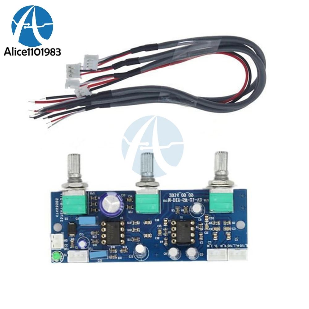 

DC 10V-24V HIFI Filter NE5532 Subwoofer 2.1CH Pre-Amplifier Preamp Board Amplifier Module Dual Channel Input Mono Output