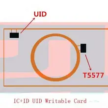 1 шт. EM4305 T5577 UID записываемая RFID двойной чип сменная карта Близость 125 кГц 13,56 МГц перезаписываемый доступ дубликат клон