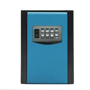 

Portable Safe Box Wall Mounted 4 Password Keys Combination Lock Metal Alloy Storage Store Key Storage Organizer Boxes