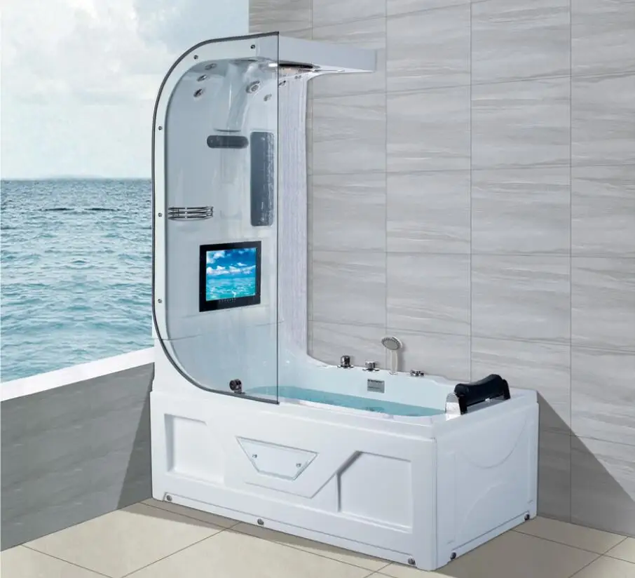 1600 luxo banheira de hidromassagem chuveiro superior tv surf & massagem banheira interior ns3220-0